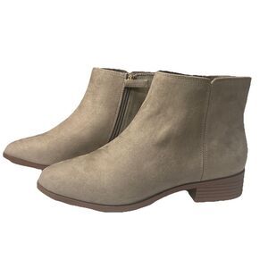 J. CREW‎ Sueded Flat Ankle Zip Boots Size 9.5 Gray NIB Fall Modern Preppy Casual